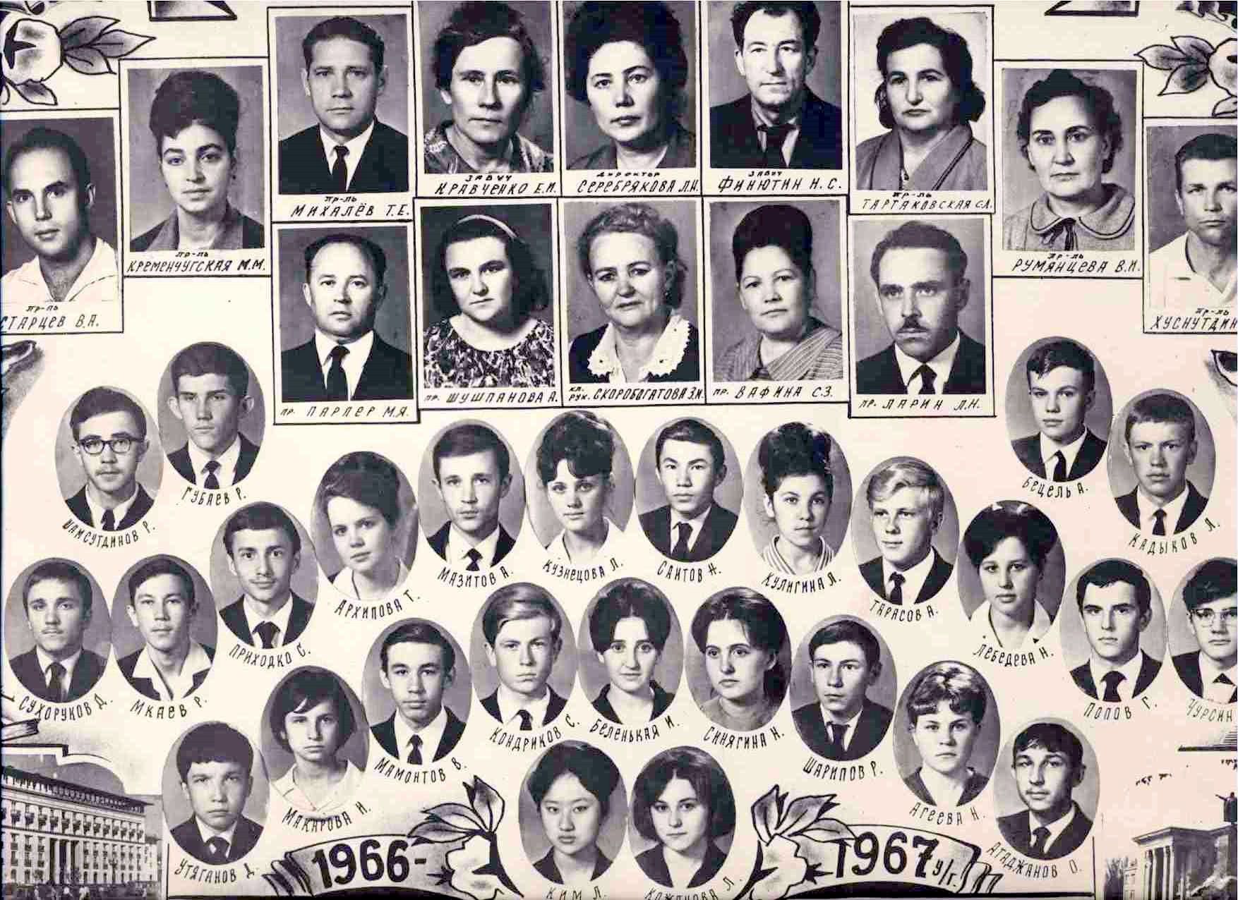 Выпускники сурковской школы 1966 год
